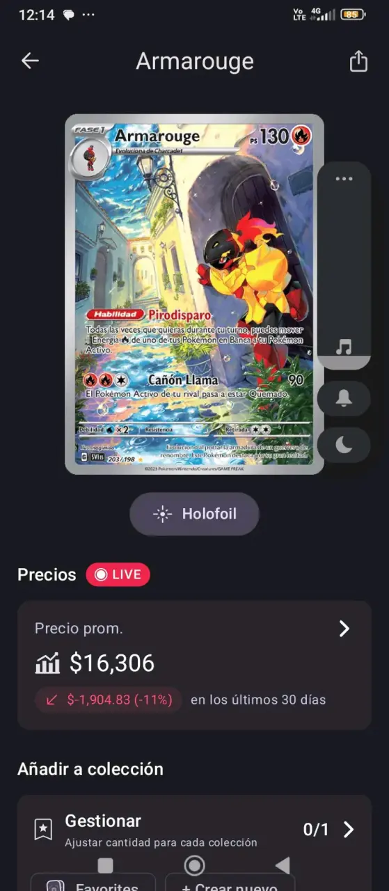 Carta Pokémon Armarouge holográfica - 2