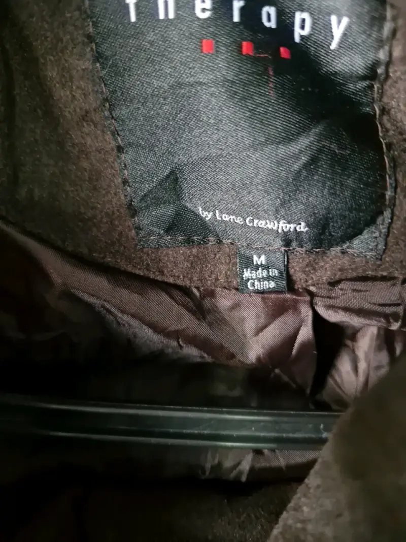 Abrigo marrón de lana con doble botonadura talla M - 4