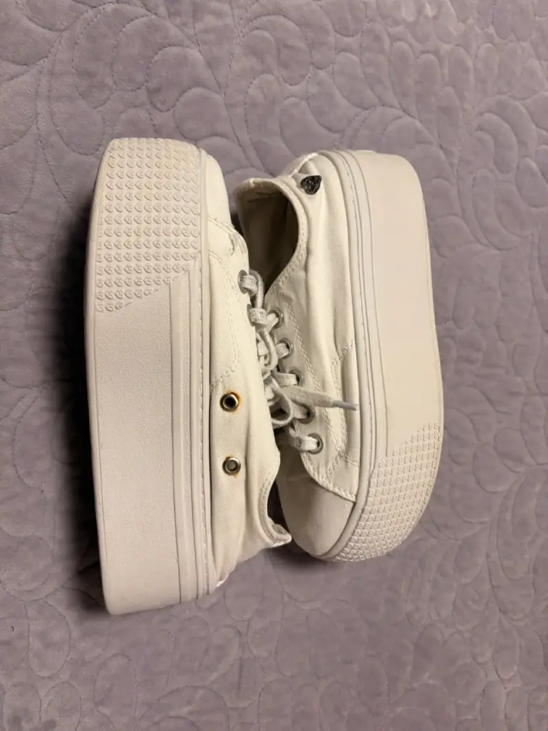 Zapatillas blancas de lona con plataforma  Cmoran - 3