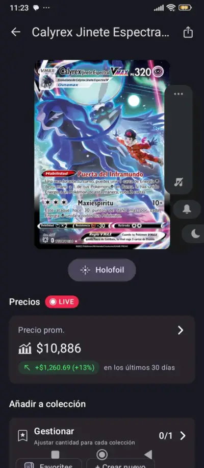 Carta Pokémon Calyrex Jinete Espectral VMAX - miniatura 2