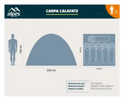 Carpa Alpes autoarmable para camping - miniatura 3