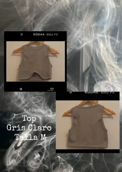 Top sin mangas gris claro talla M - miniatura 1