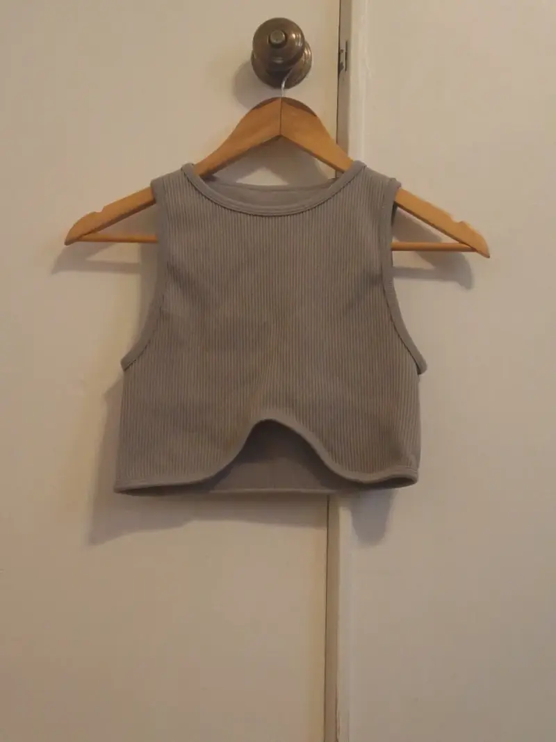 Top sin mangas gris claro talla M - 2