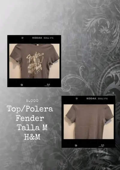 Polera gris Fender talla M H&M - miniatura 1