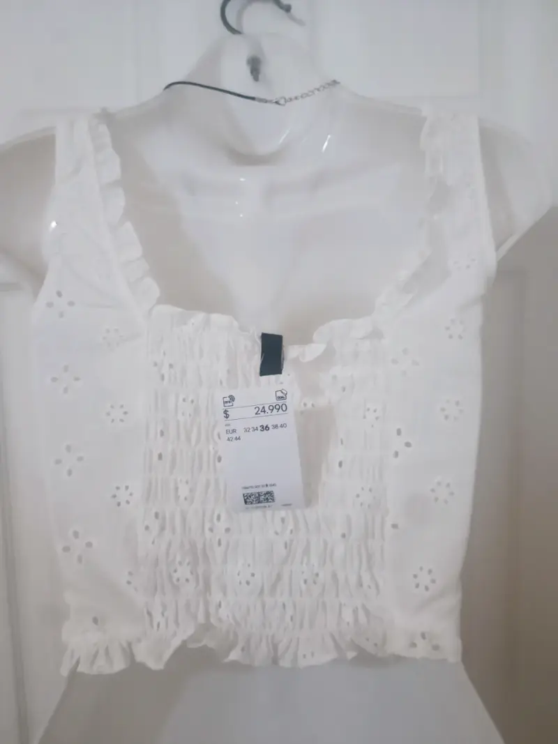 Blusa corset blanca con encaje - 2