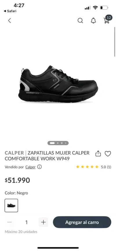 Zapatillas mujer  de seguridad Calper negras - miniatura 5