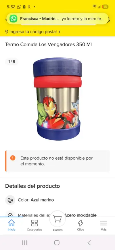 Termo infantil de acero inoxidable Avengers - miniatura 3