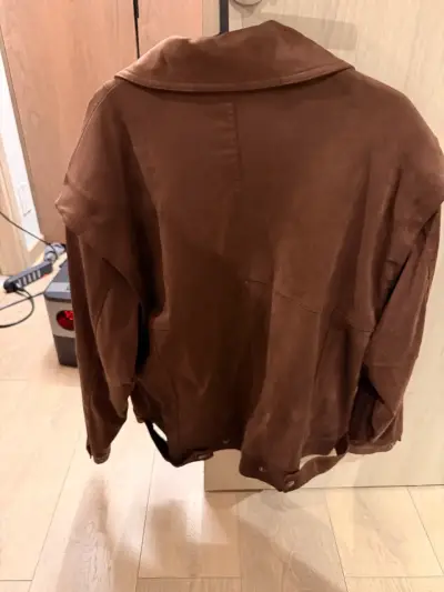 Chaqueta de gamuza marrón para mujer - miniatura 1