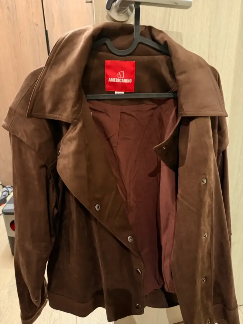 Chaqueta de gamuza marrón para mujer - 2