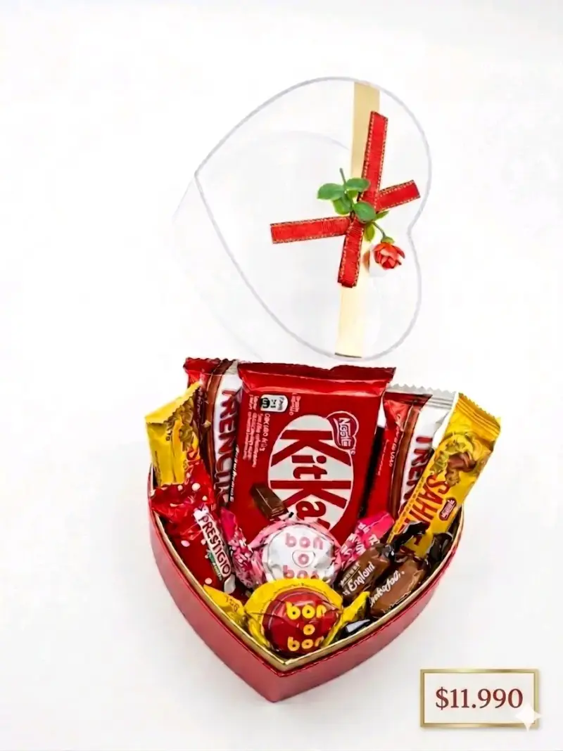 Caja de chocolates en forma de corazón - 1