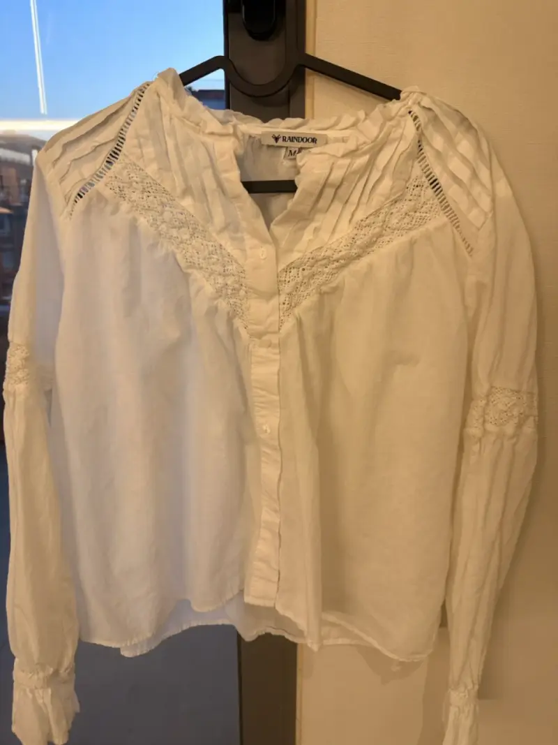 Blusa blanca de encaje Raindoor