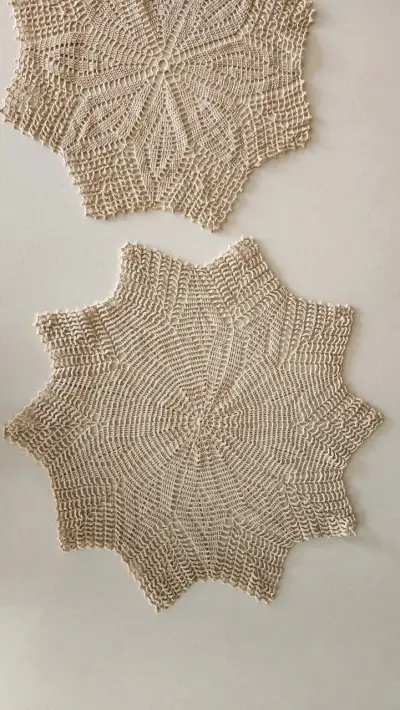 2 manteles tejidos a crochet, años 80 - miniatura 4