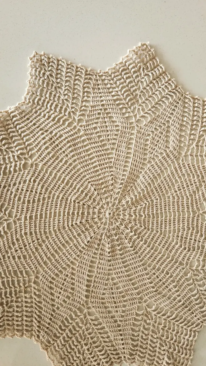2 manteles tejidos a crochet, años 80 - 6
