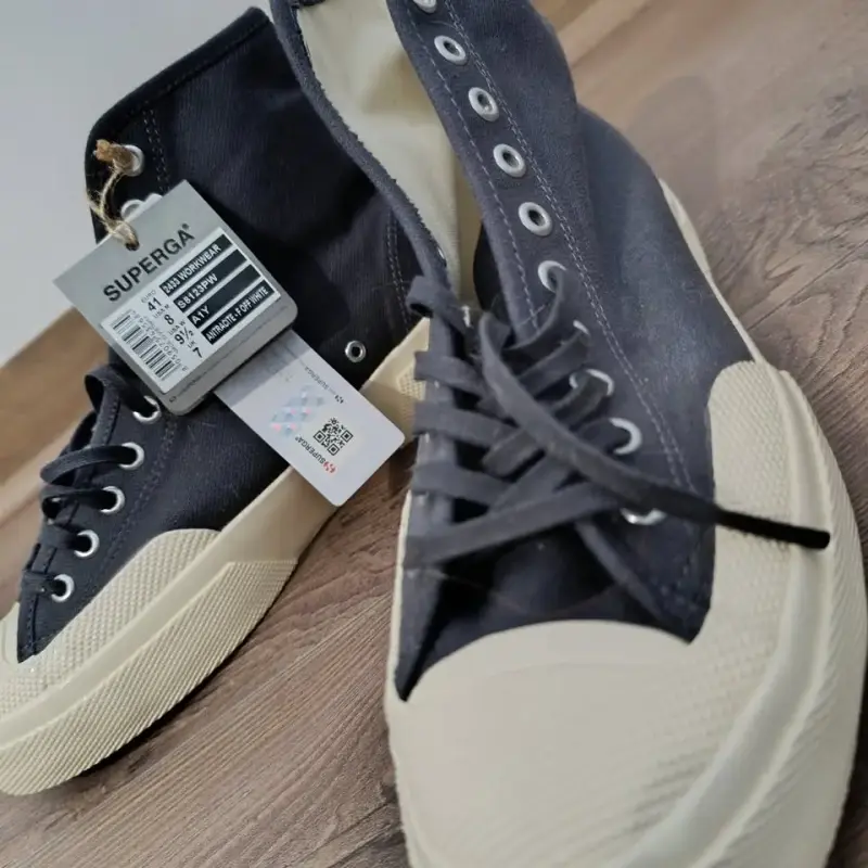 Zapatillas Superga negras de lona altas nuevas - 2