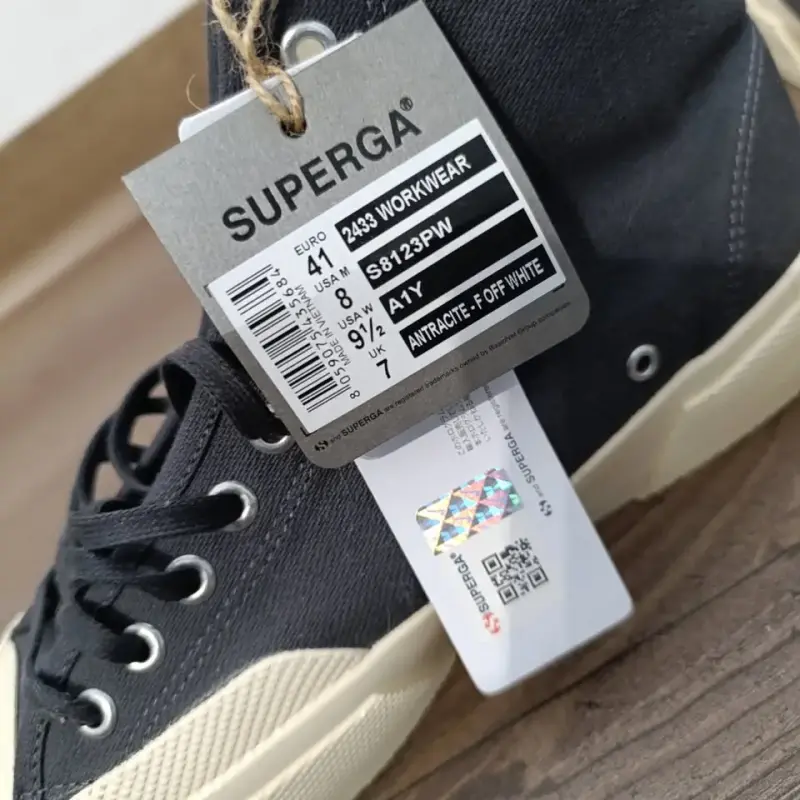 Zapatillas Superga negras de lona altas nuevas - 3