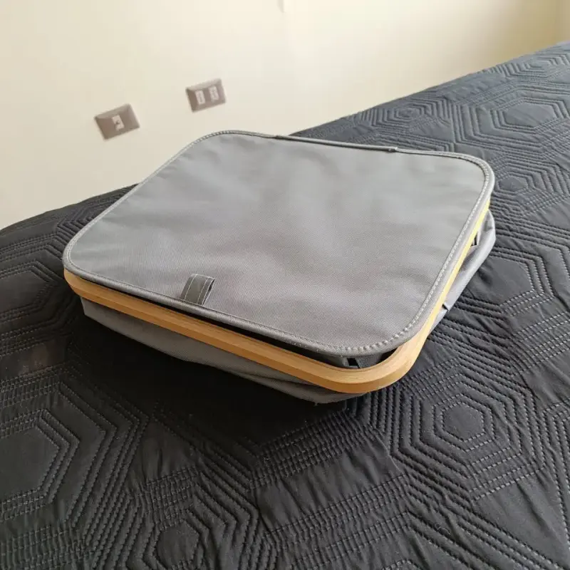 Cesto para ropa sucia gris plegable con marco - 4