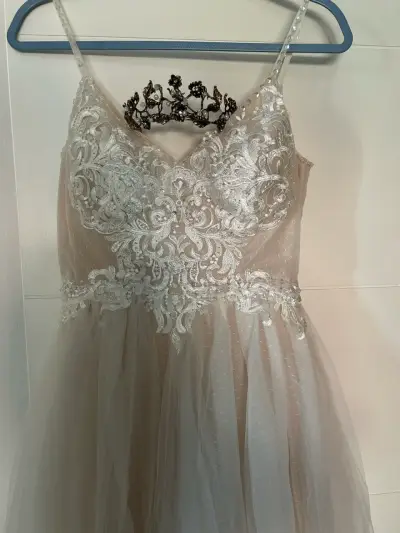 Vestido de novia elegante y sencillo, con corsett - miniatura 5