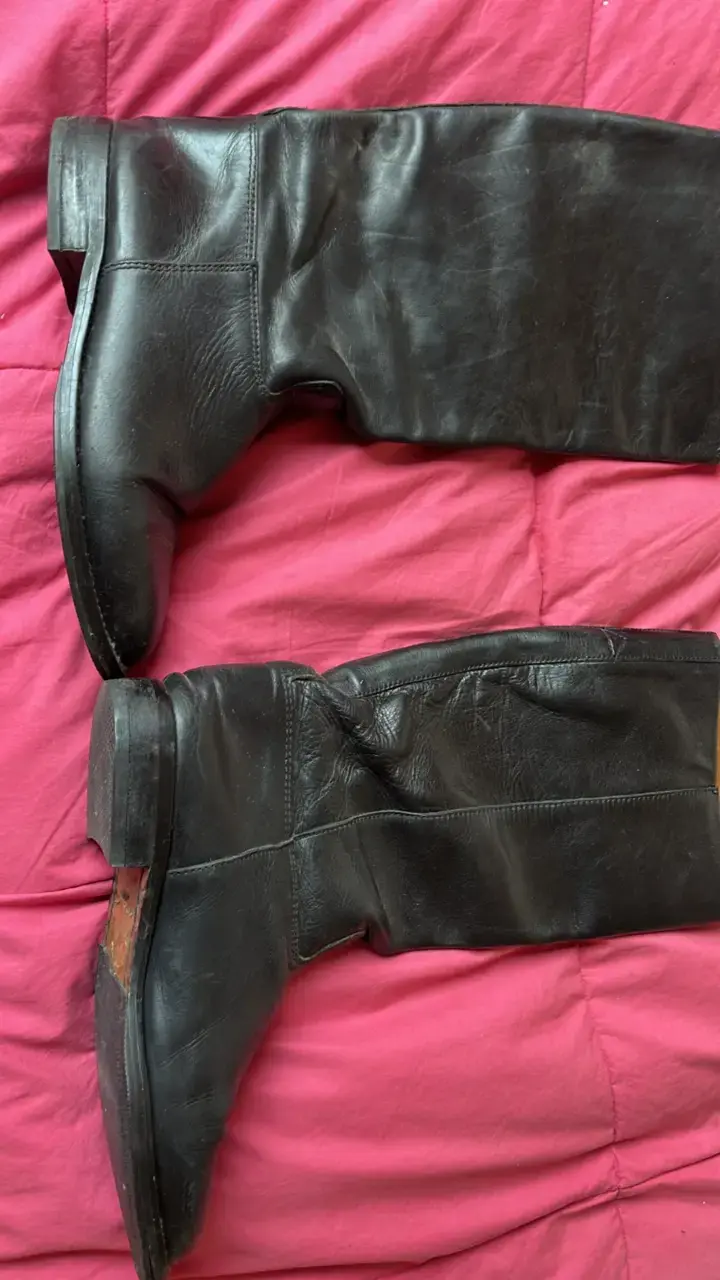 Botas de cuero negras altas ideal huasa elegante - 1