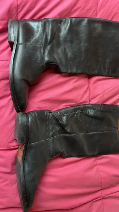 Botas de cuero negras altas ideal huasa elegante - miniatura 1