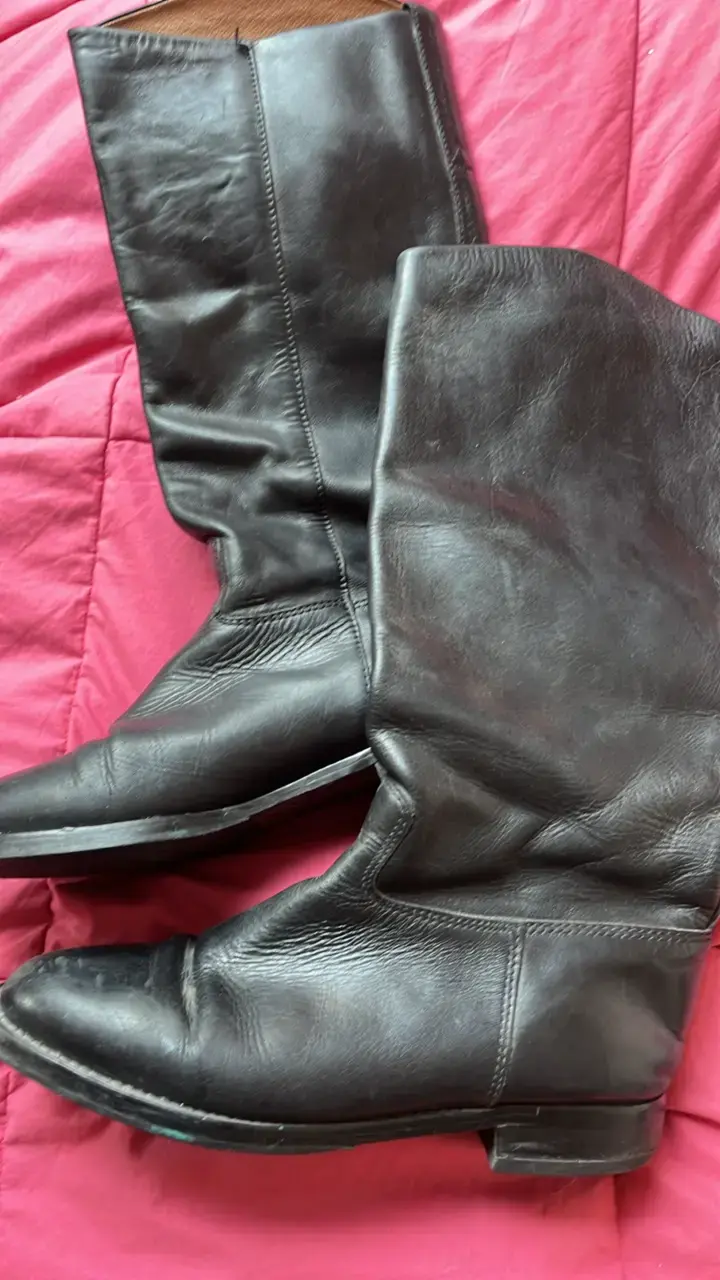 Botas de cuero negras altas ideal huasa elegante - 2