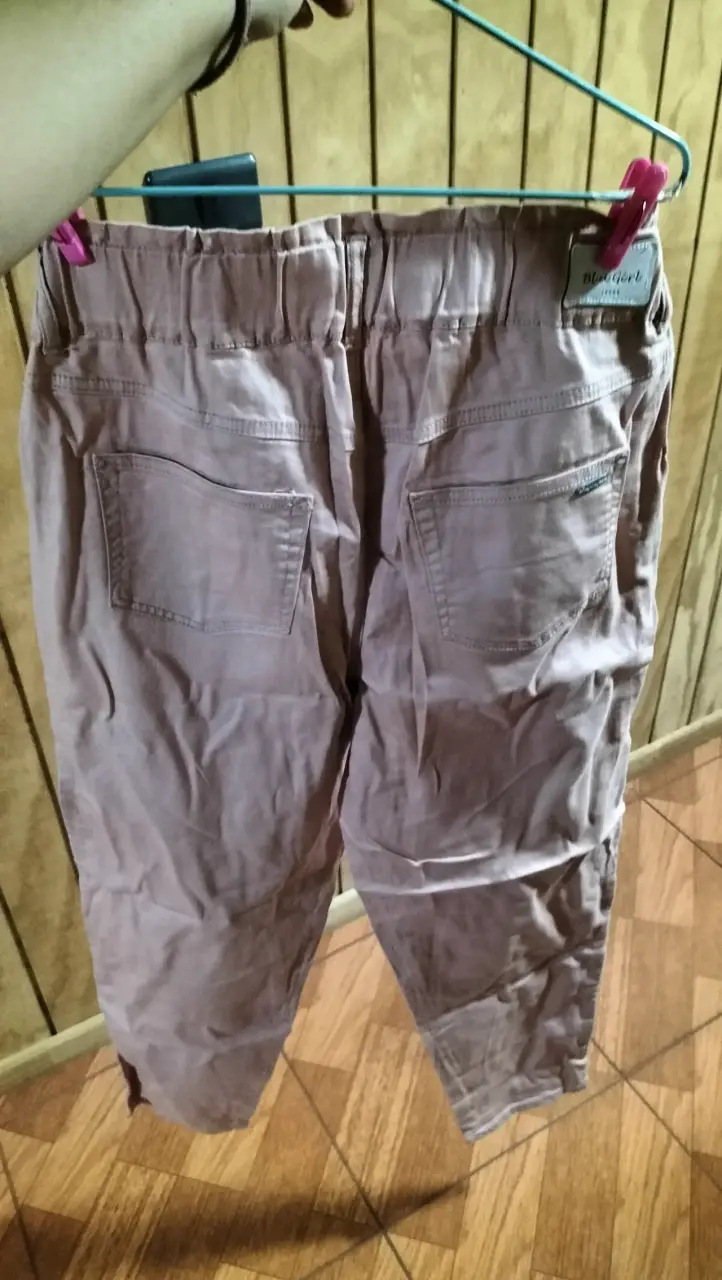 Pantalones rosados de mujer con cintura elástica - 3