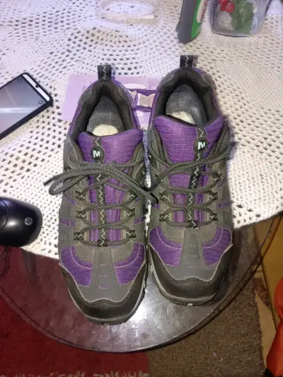 Zapatillas merrell gris y morado para mujer - miniatura 3
