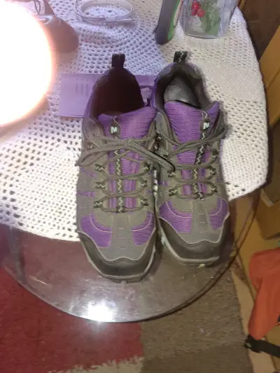 Zapatillas merrell gris y morado para mujer - miniatura 4