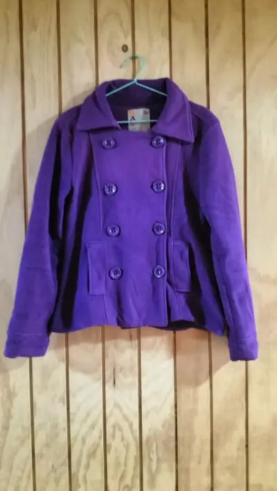 Abrigo morado de lana Index para mujer - miniatura 4