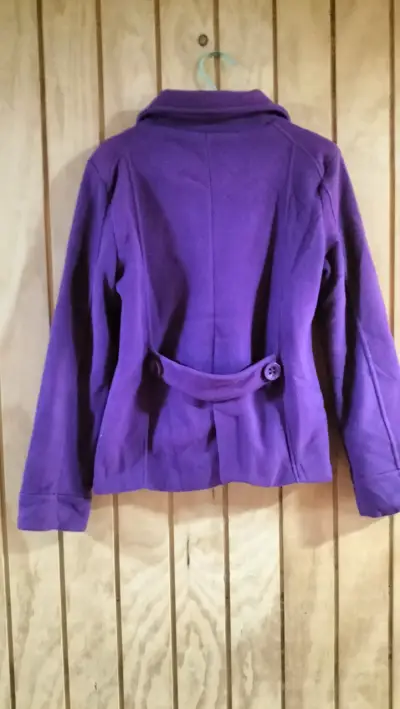 Abrigo morado de lana Index para mujer - miniatura 5