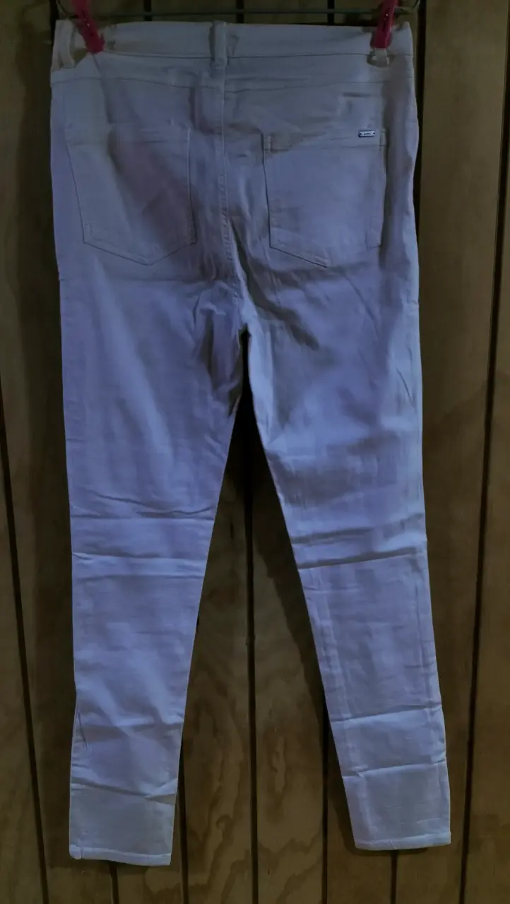 Jeans blancos ajustados para mujer - 2