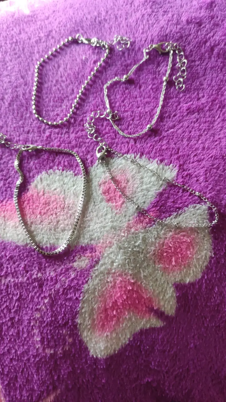 Set de pulseras de plata ajustables - 1