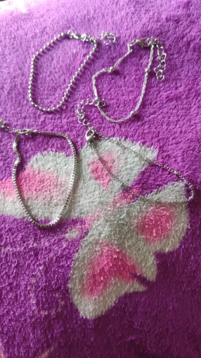 Set de pulseras de plata ajustables - miniatura 1