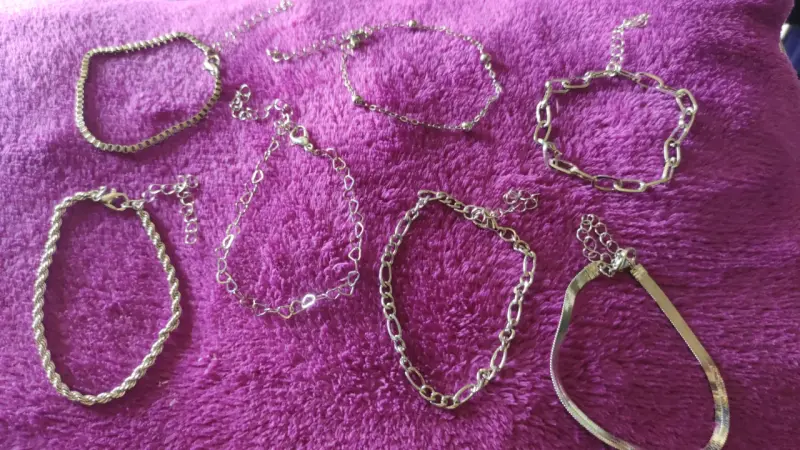 Set de pulseras de plata ajustables - 2