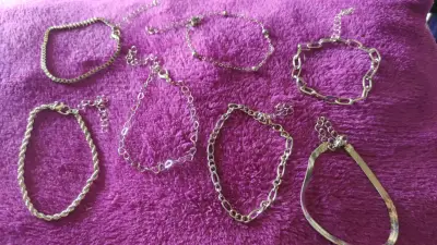 Set de pulseras de plata ajustables - miniatura 2
