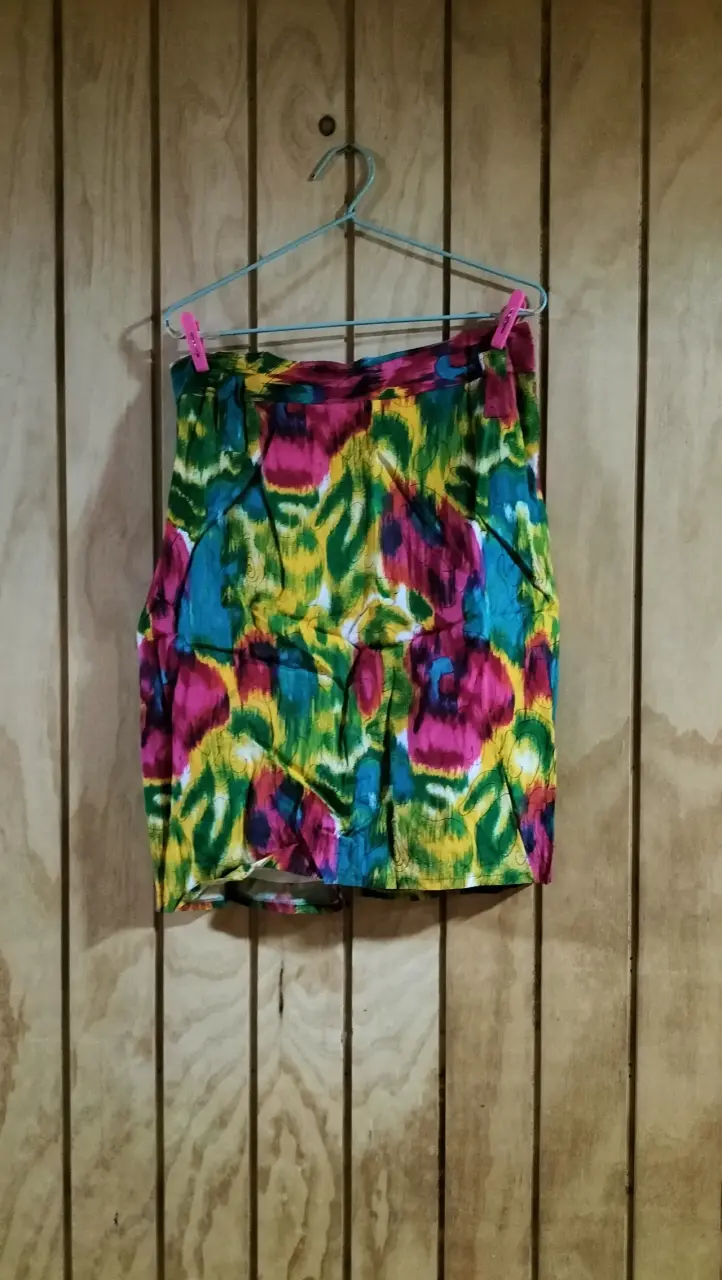 Falda corta estampada multicolor - 1