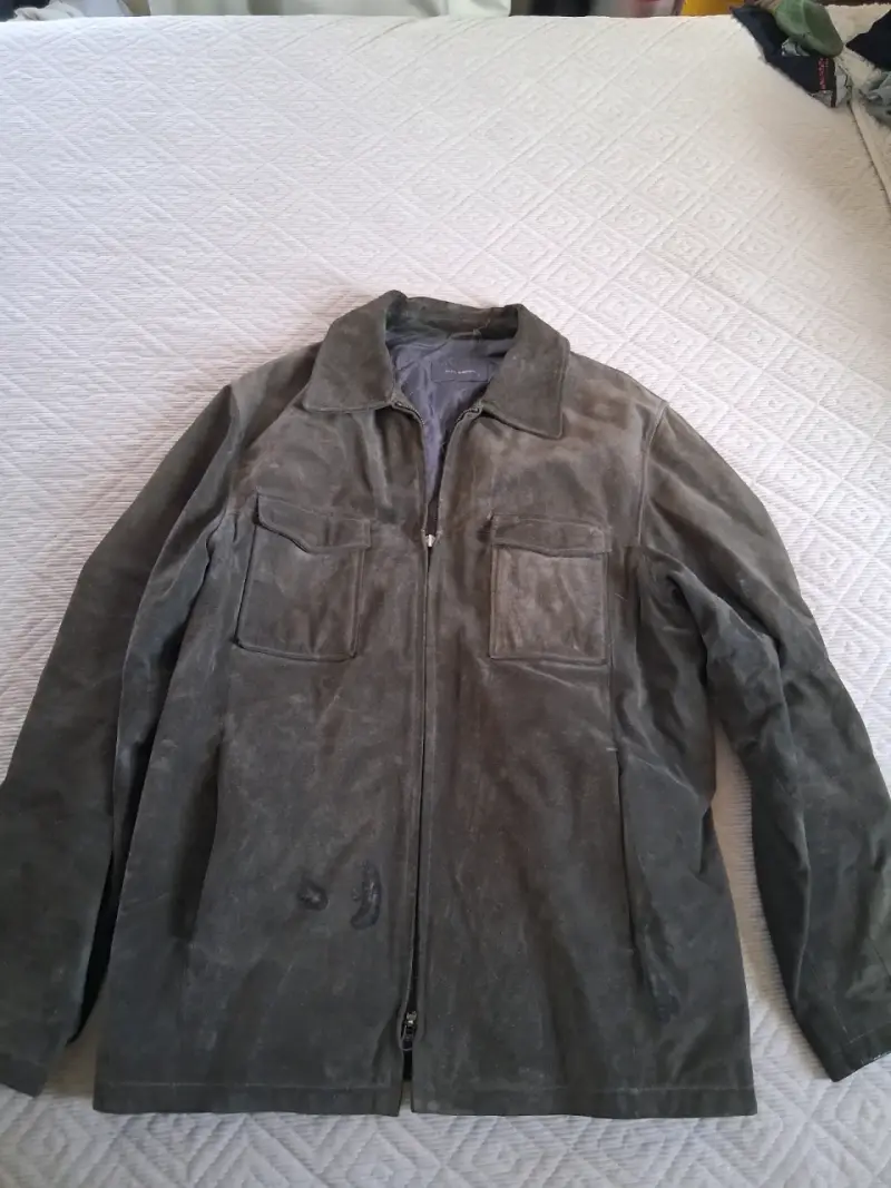 Chaqueta de gamuza marrón para hombre