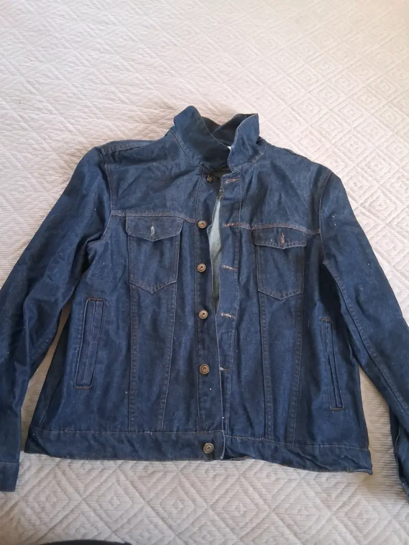 Chaqueta de mezclilla azul para hombre