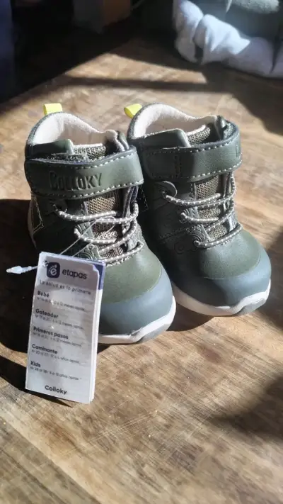 Botines para bebé Colloky verde - miniatura 1