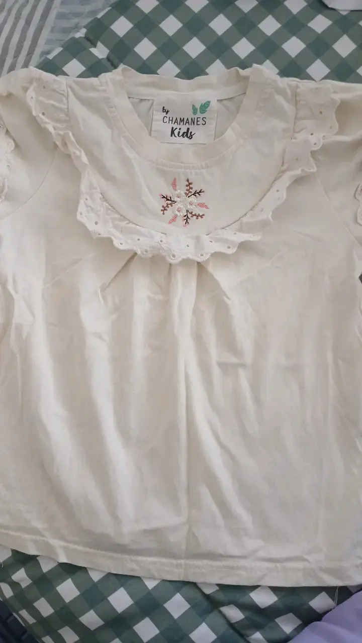 Blusa infantil blanca con bordado Chamanes Kids - 1