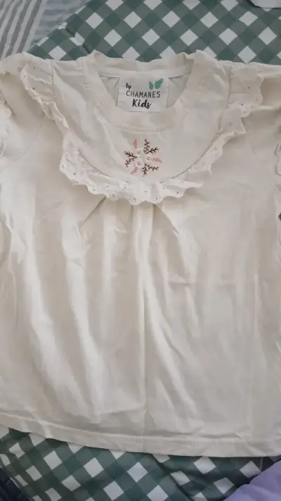 Blusa infantil blanca con bordado Chamanes Kids - miniatura 1