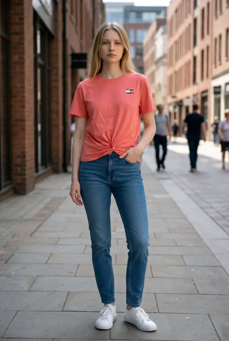 Polera Tommy Hilfiger coral con nudo - 2