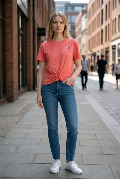 Polera Tommy Hilfiger coral con nudo - miniatura 2