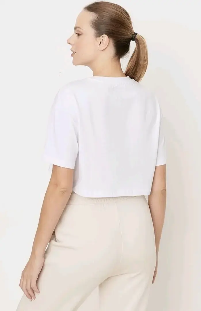 Polera crop blanca mossimo mujer - 2