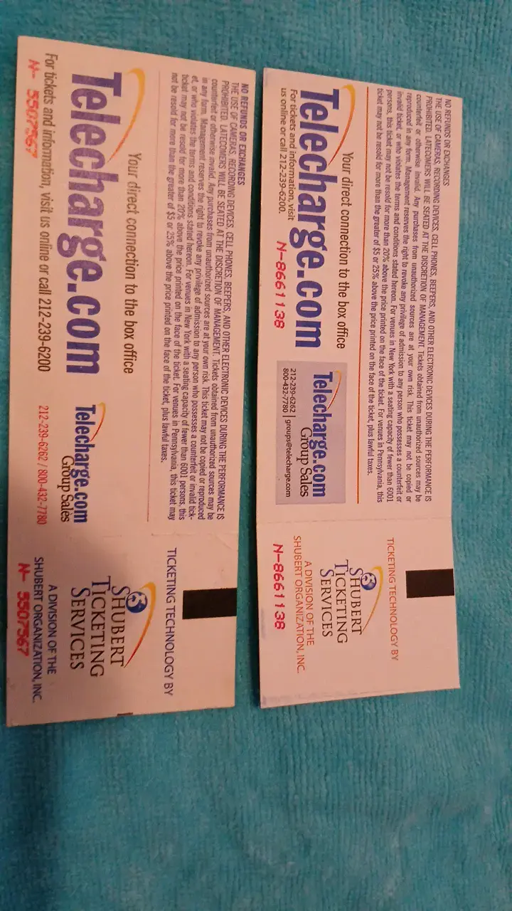 Entradas antiguas de teatro Broadway USA - 2