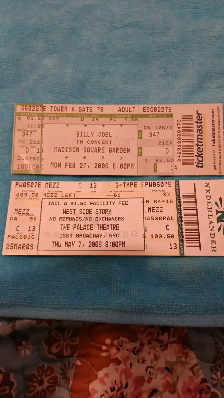 Entradas de colección Billy Joel y West Side Story - 1