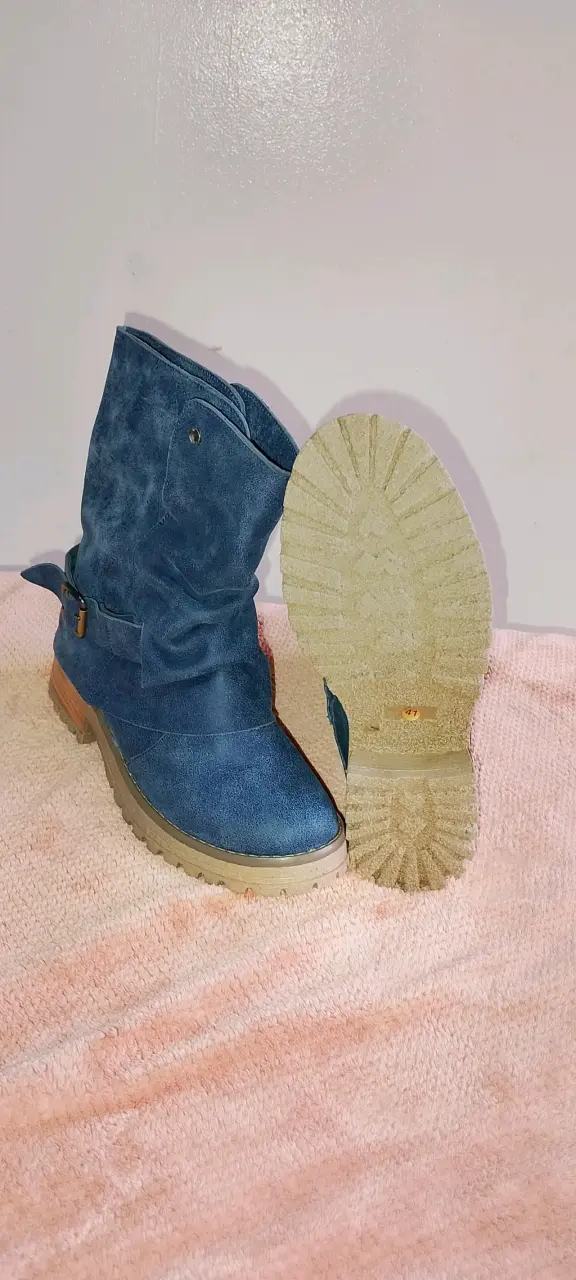 Botas de gamuza azul para mujer - 2