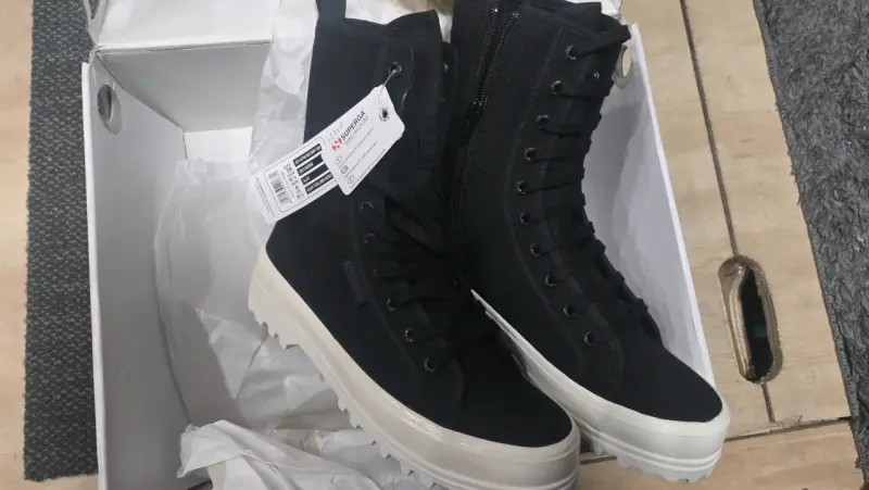 Zapatillas negras Superga de lona con plataforma - 1