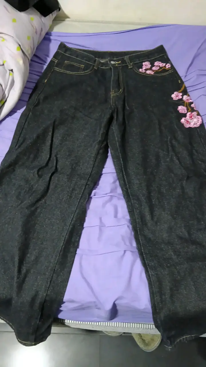 Jeans bordados florales para mujer - 1