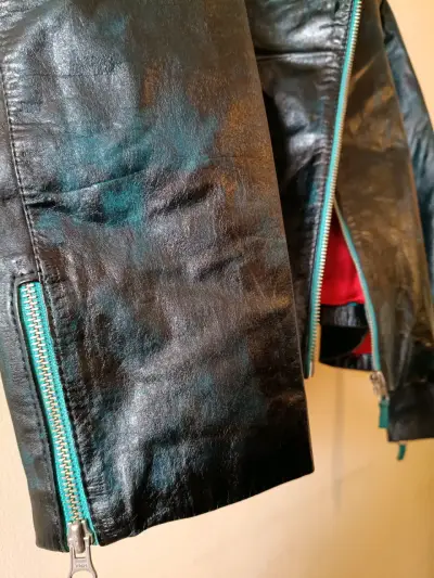 Chaqueta de cuero negra Pierangelo My - miniatura 6