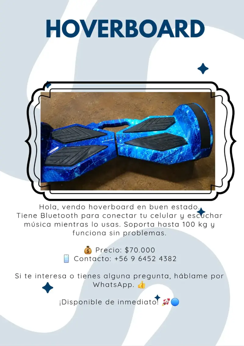 Hoverboard azul con Bluetooth en buen estado